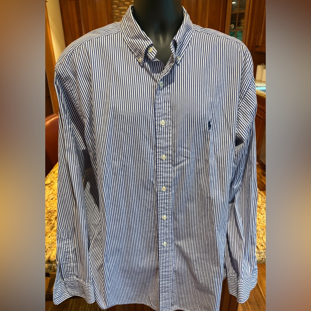 Polo Ralph Lauren Blue Striped Button Down Shirt